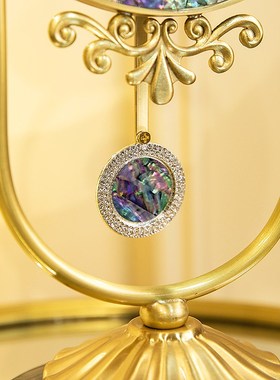 优选木南贝壳座h钟台钟轻奢装饰摆件欧式钟表客厅家居奢华卧室时