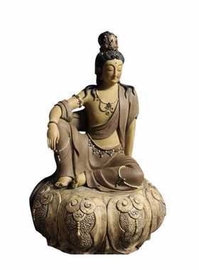 陶瓷公仔自在观音手工桌面摆件