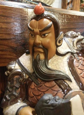 石湾公仔陶瓷门神手工摆件