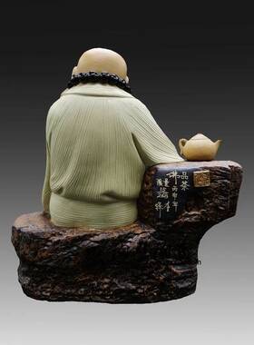 公仔自在风会所玄关创意石湾陶瓷