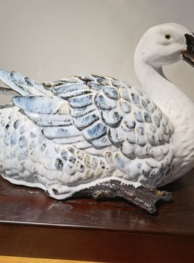 陶瓷仿真鸭子招财摆件