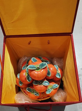 陶瓷水果苹果桔子手工饰品摆件