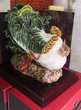 陶瓷金蟾茶庄开业送礼石湾公仔
