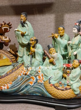 八仙过海门厅招财佛像石湾陶瓷