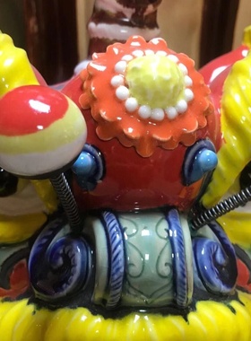 陶瓷岭南舞狮仿真 石湾公仔佛山醒狮特色手信送礼祝福开业乔迁