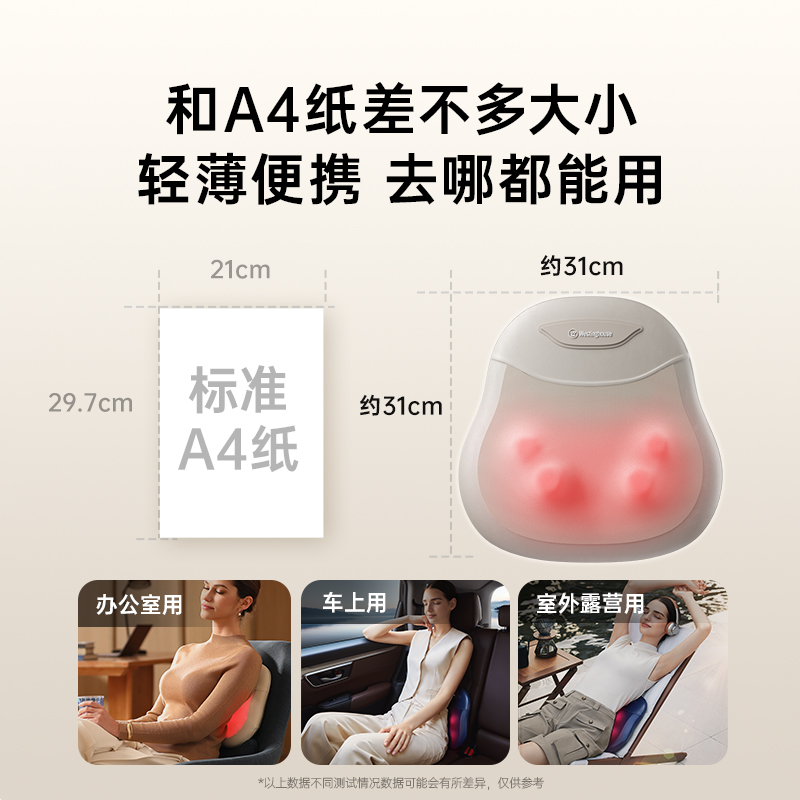 美国西屋BXmini腰部按摩器揉捏肩颈腰背部全身颈椎按摩仪车载靠垫