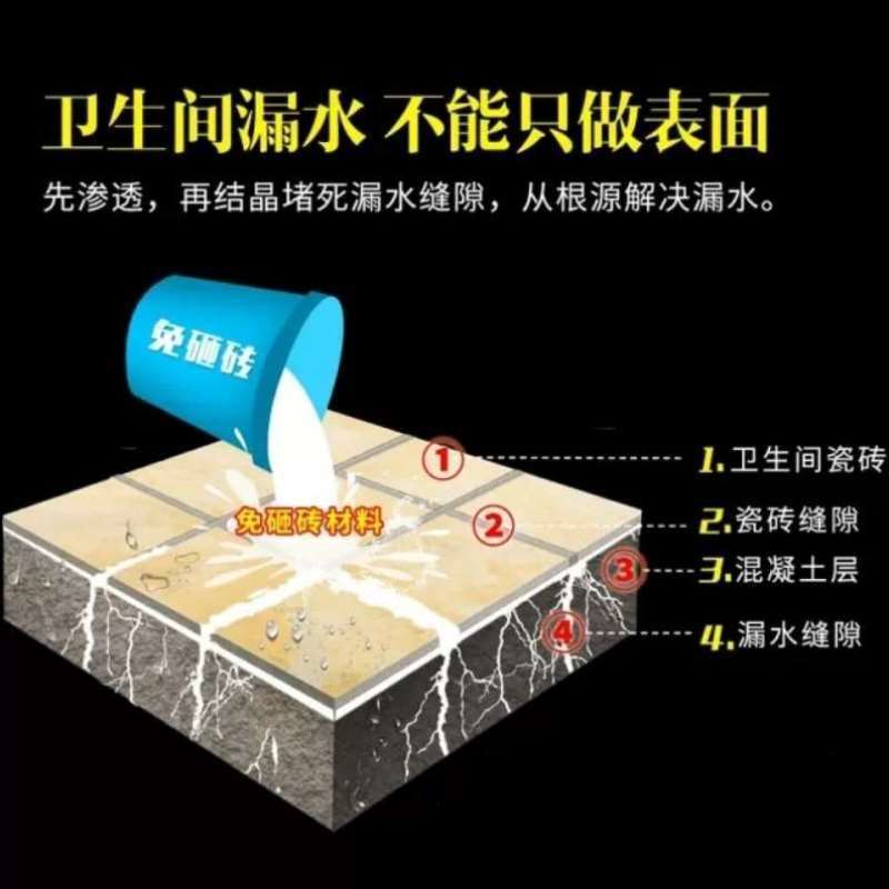 虹免砸砖厨卫防水终结者透明1.05kg施工5㎡ - 图1