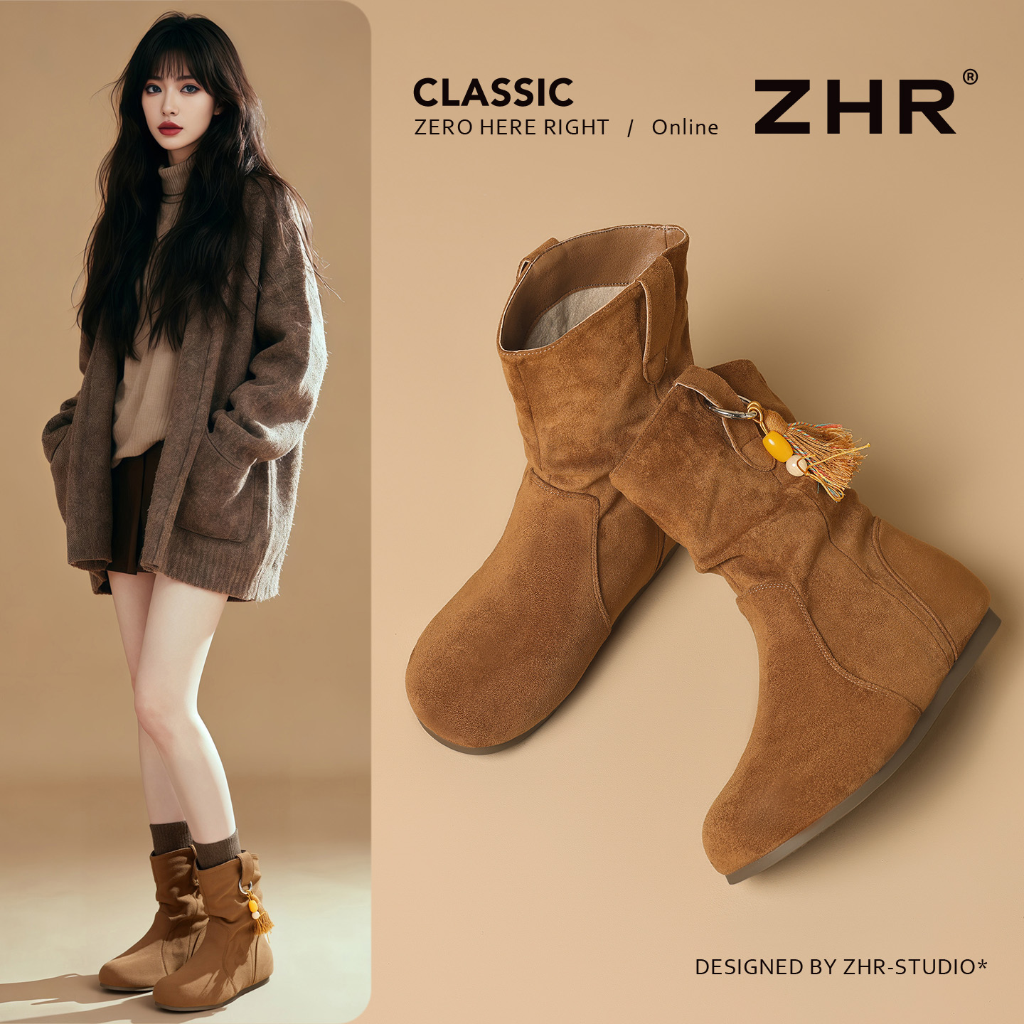 【ZHR秋冬断码捡漏】厚底靴子雪地靴2025年爆款女鞋售完不补