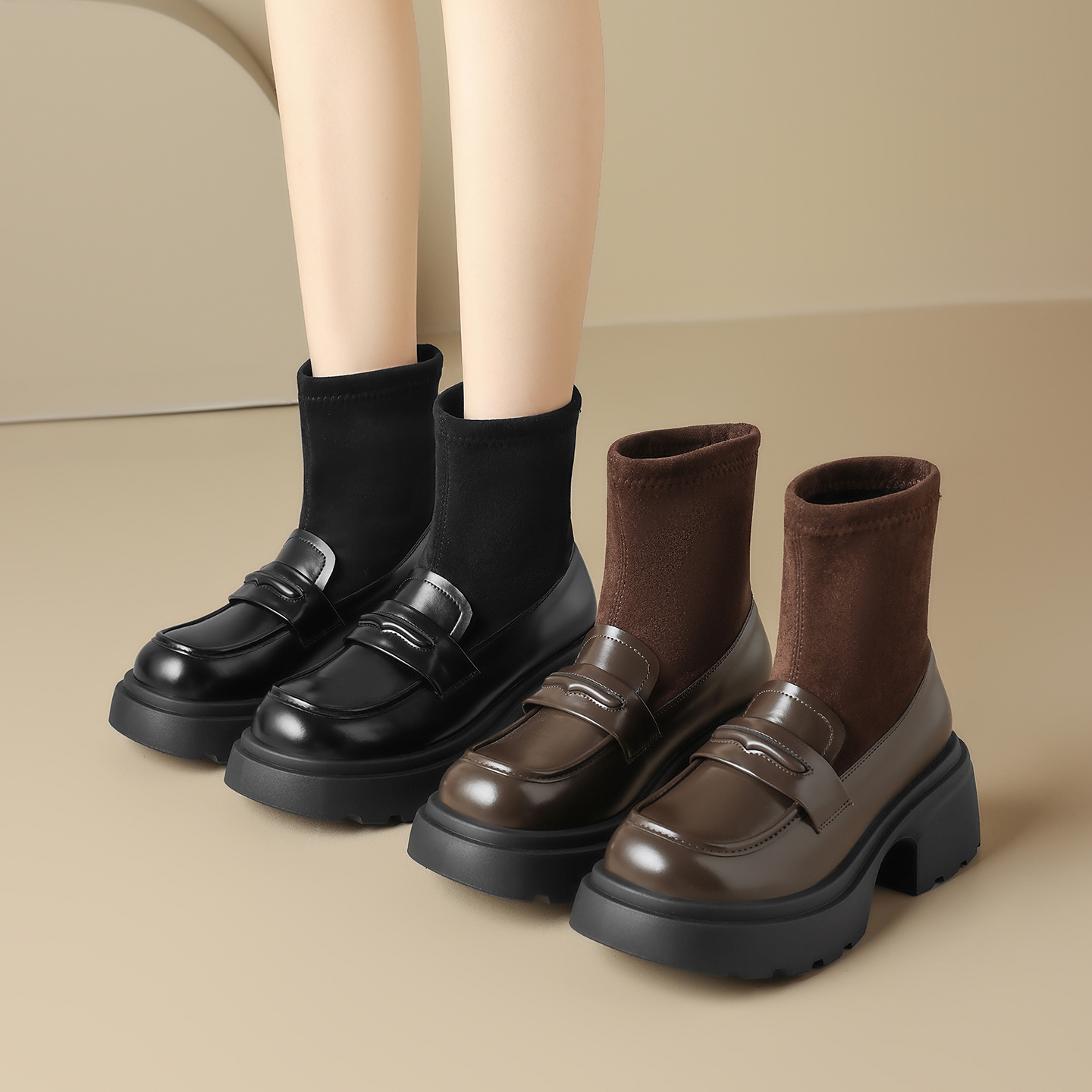 【ZHR则则29起捡漏】清仓秋冬外穿百搭靴子老爹鞋售完不补