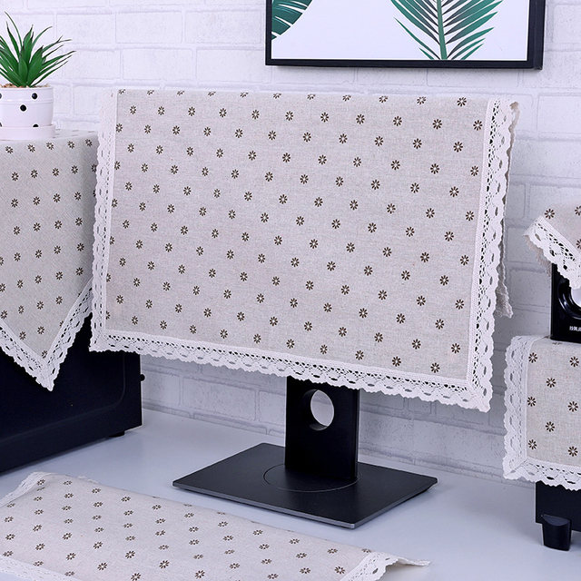 Cotton and linen simple modern style table-type dust-covering computer hood