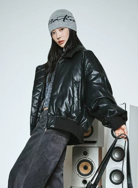 【官方正品】matin kim秋冬字母帽子宁艺卓同款毛线针织帽冷帽女