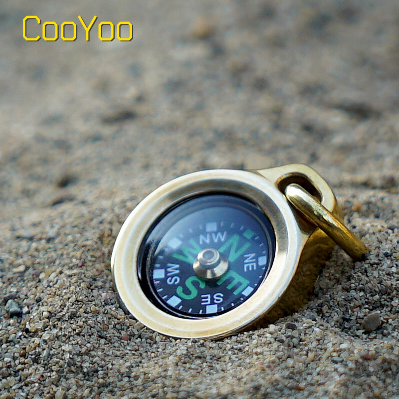 CooYoo CPS-1钛合金/黄铜指南针户外登山罗盘指北针 夜光便携导航 - 图1