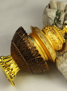 密宗用品 供佛前供品米壶盒修粮用八吉祥纯铜雕花密宗供具