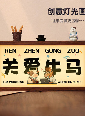 2026新款打工人搞笑发光相框