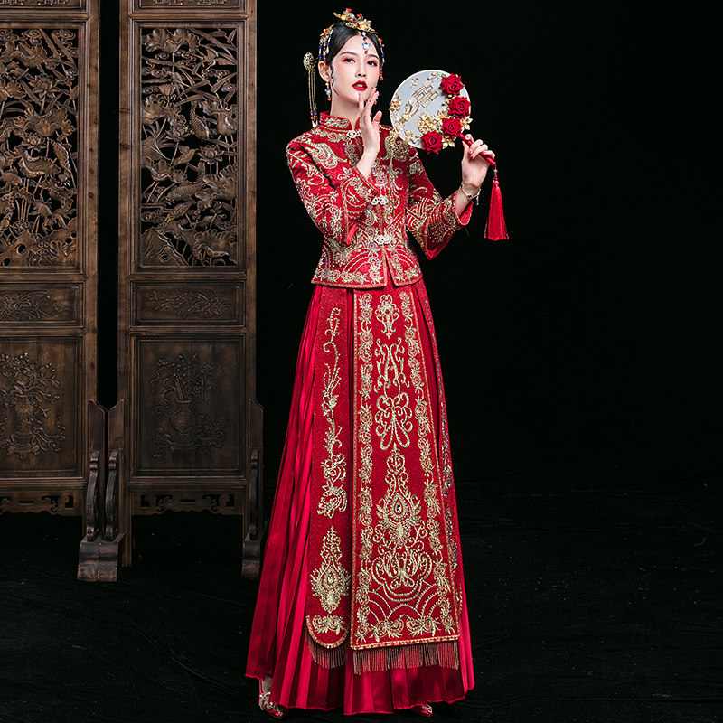 秀禾服2020新款禾服结婚夏季秀婚纱 慕妍娜旗袍