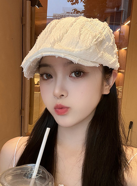 日系前进帽子女时尚纯色贝雷帽文艺复古报童画家帽蓓蕾夏秋冬鸭舌