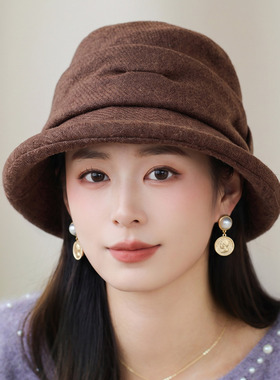 中年妈妈帽子女冬季渔夫保暖盆帽老年人奶奶老人老太太秋冬冷帽