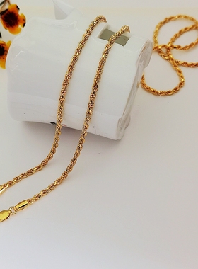 保真镀24K加厚黄金925纯银链男女