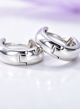 BeBeKitty925纯银镀白金耳环加