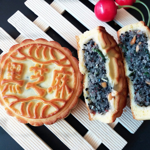 东北老式五仁手工豆沙枣泥黑芝麻散装多口味木糖醇月饼礼盒包邮 - 图2