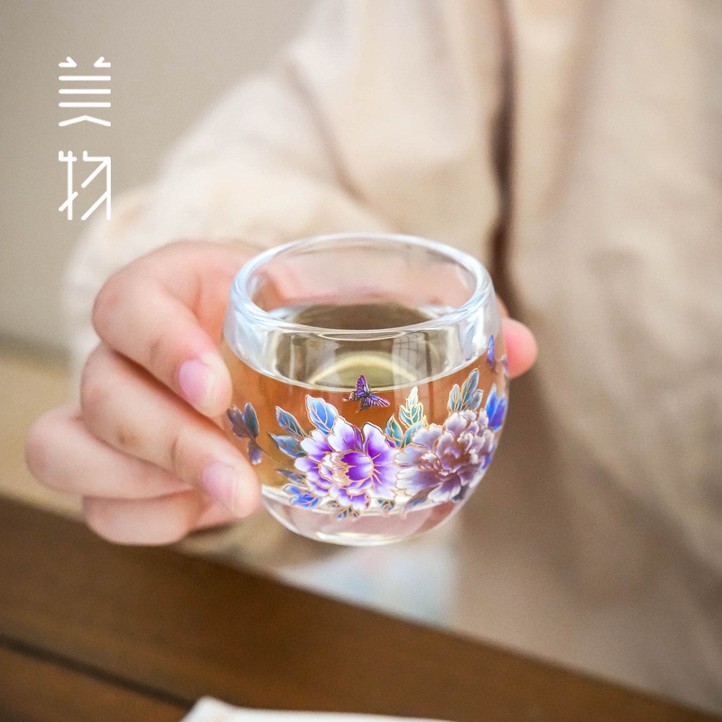 变色牡丹玻璃主人杯水晶玻璃耐高温不烫手个人杯茶具主人杯泡茶杯,淘宝优惠券,粉丝福利购,淘宝优惠卷