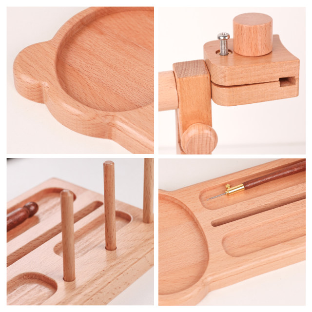 ຖັກແສ່ວຝຣັ່ງ embroidery cross stitch stand multifunctional solid wood embroidery stretcher clip desktop embroidery stand adjustable embroidery stretcher