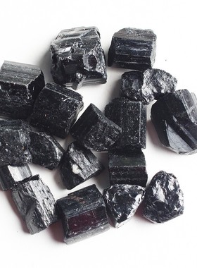 2026天然水晶原石黑碧玺矿石电气石托玛琳柱状高密毛料扩香石