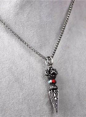 2026珐琅金刚杵吊坠男款个性复古毛衣链饰品男女款挂饰