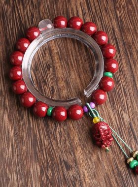 2026上新朱砂紫金砂单圈手链搭配粉晶紫云母干青简约女款手串手链