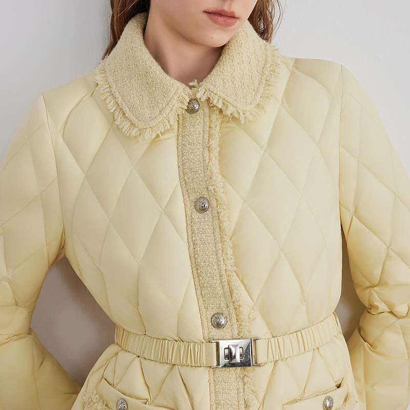 OBEG欧碧倩小香风拼接羽绒服50504521