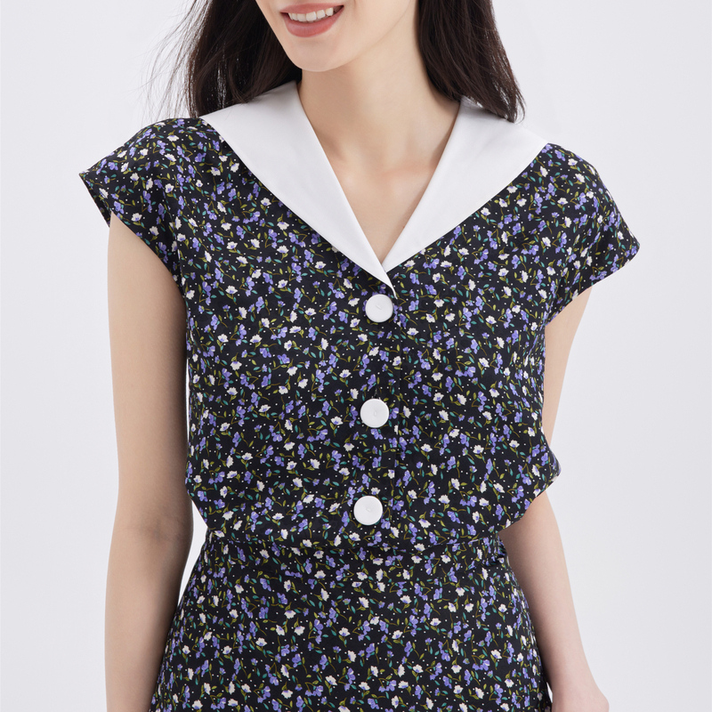 OBEG欧碧倩撞色假两件连衣裙50462548 - 图2