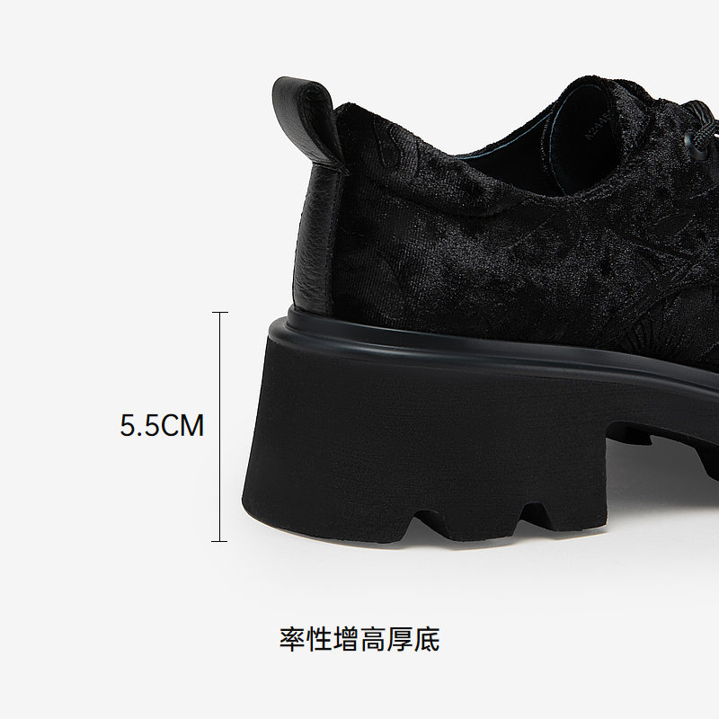 千百度新中式厚底牛津鞋女秋季新款增高深口乐福鞋复古小皮鞋,淘宝优惠券,粉丝福利购,淘宝优惠卷