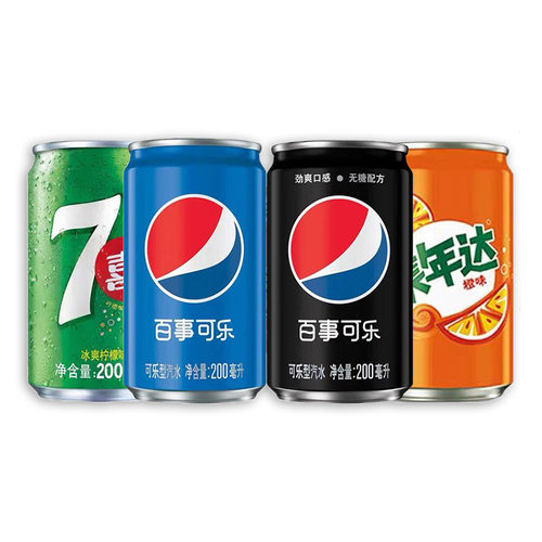 百事可乐原味迷你装200ml*24罐整箱批极度无糖可乐美年达碳酸饮料 - 图0