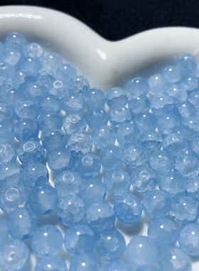 彩虹色系之8mm简约单色玉碎琉璃圆珠手工diy手链手串散珠饰品材料