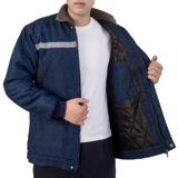 Джинсовый пуховик для работы, износостойкая куртка, рабочая одежда, увеличенная толщина