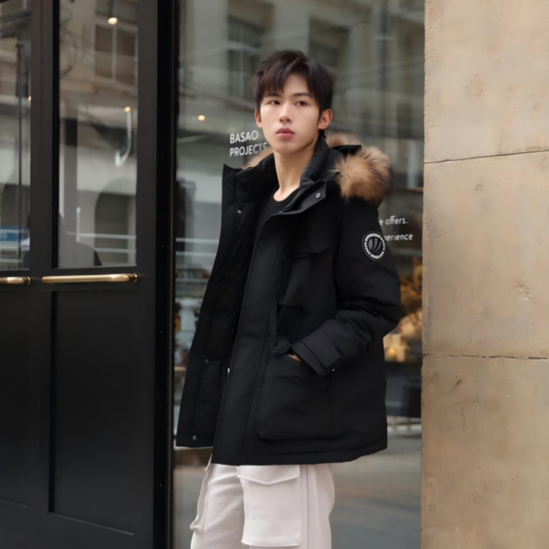 【鹅绒】波司登冬极寒连帽蓄热加厚羽绒服情侣户外保暖外套工装风