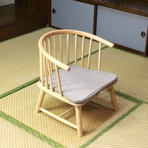 Day-style solid wood short chair backrest small stool floating window tatami seat nursing waist bed chair and room chair No leg chair