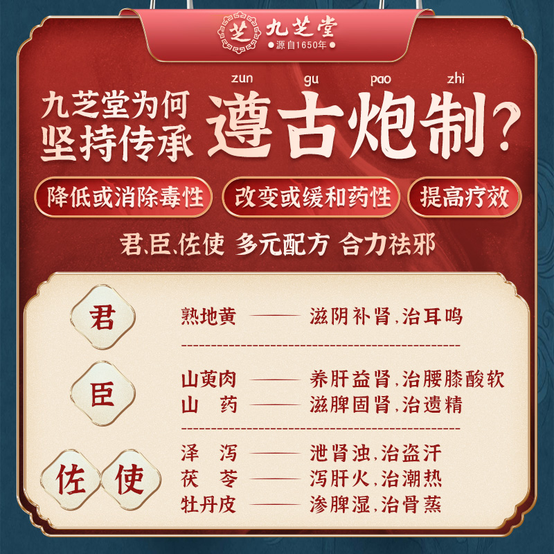 3盒】九芝堂六味地黄地丸360中药 九芝堂健脾益肾