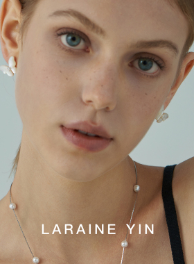 LARAINEYIN 法式白贝蝴蝶耳钉女S925银针锆石百搭小众气质耳饰