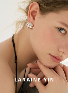 LARAINEYIN欧美小众立体金属耳环轻奢老钱风高级感气质百搭耳钉女