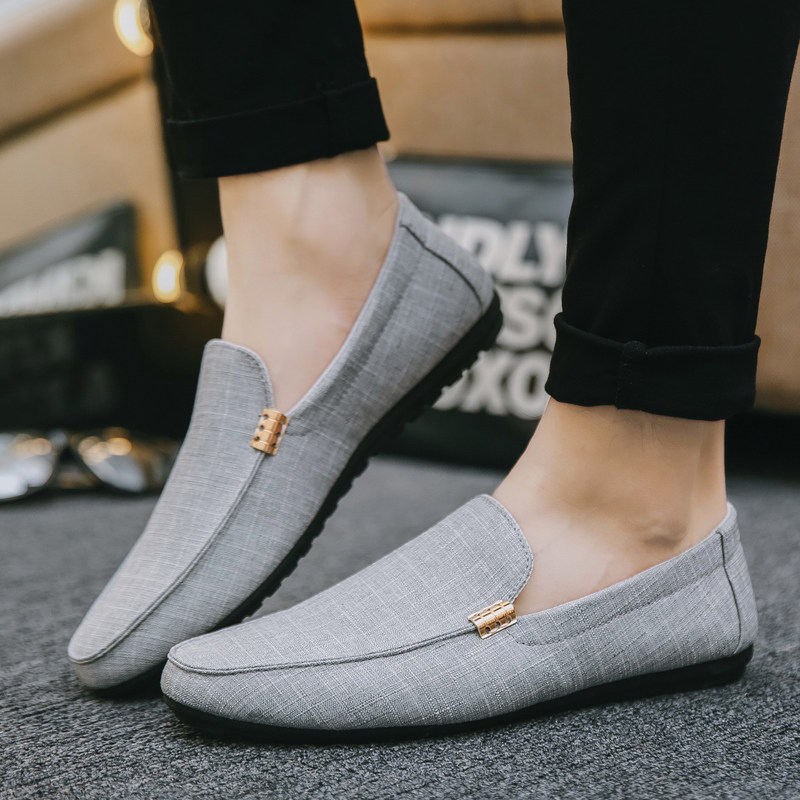 新款男鞋一脚蹬懒人豆豆鞋男休闲软底透气驾车老北京布鞋男乐福鞋,淘宝优惠券,粉丝福利购,淘宝优惠卷