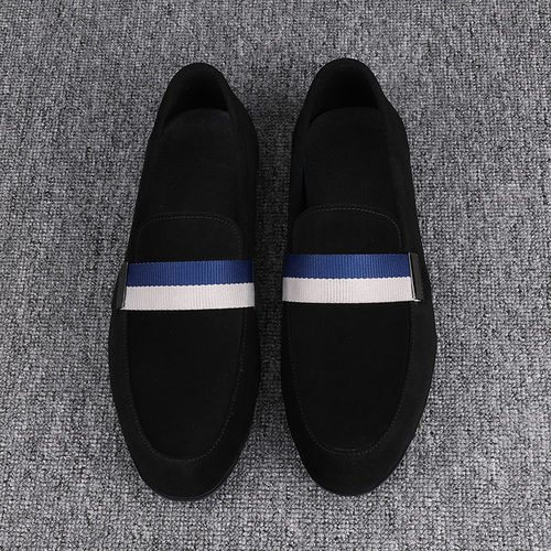 纯皮男鞋2026春秋新款男士休闲皮鞋反绒牛皮一脚蹬日常百搭乐福鞋 - 图3