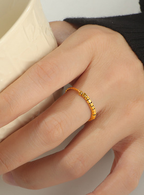 【杭州灵隐官方】钛钢方块戒指