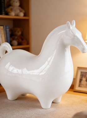 2026新款唐山骨瓷马摆件家居客厅书房办公室桌面装饰品可爱唐马