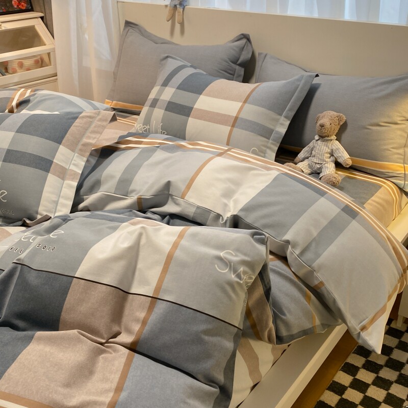 2023新款加厚纯棉磨毛四件套款床单 麋鹿森林床品套件/四件套/多件套