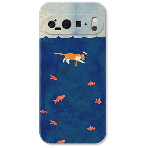 海底猫咪适用谷歌Pixel10手机壳9pro/8/7/6A简约夏日小鲸鱼可爱XL文艺卡通女款防摔软 - 图3