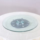 Tempered glass top swivel base round table