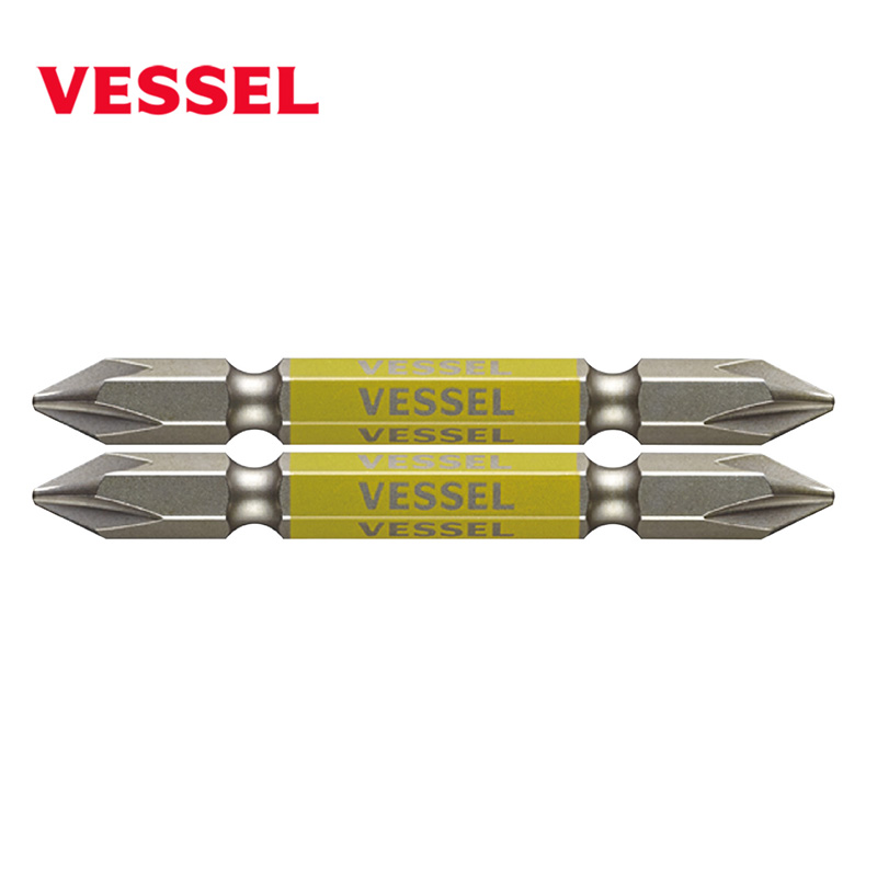 日本VESSEL威威批头钢彩十字双头加长电动风批咀带磁高硬度起子头 - 图1