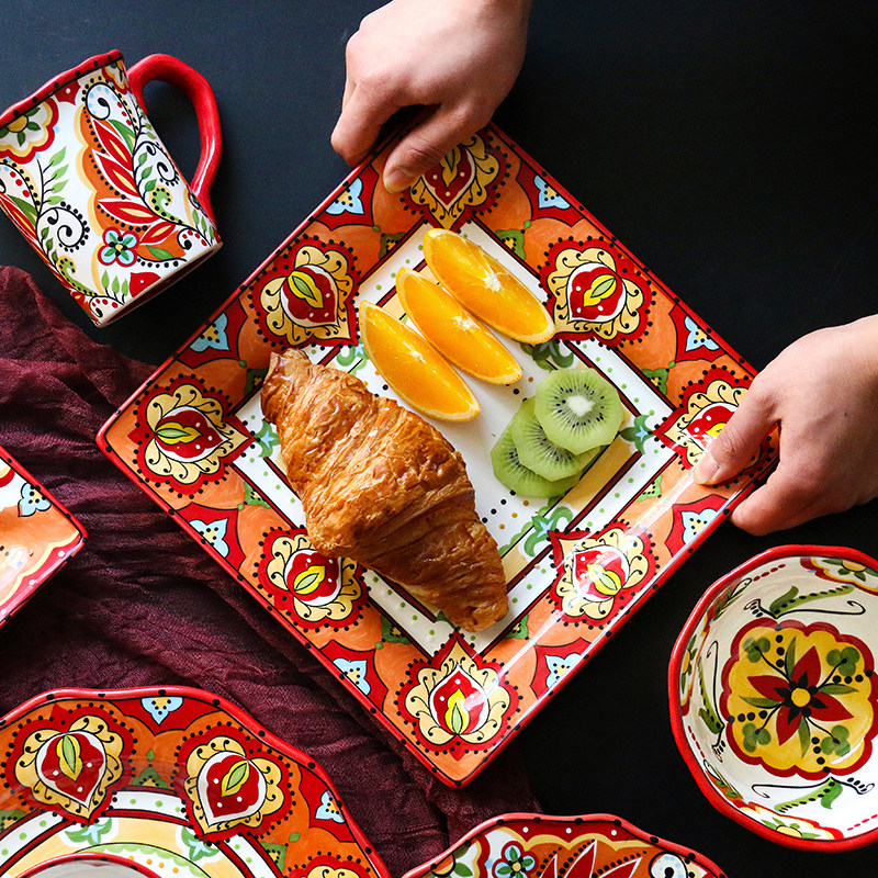 盘子碗套装家用陶瓷创意餐具吃饭的碗牛排盘网红早餐盘好看的盘子,淘宝优惠券,粉丝福利购,淘宝优惠卷