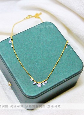 钛钢不掉色欧美个性点点珠项链